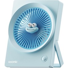 Asitan Asonic AFN23 Şarj Edilebilir Mini Vantilatör - Sevimli Karikatür Figürlü Masaüstü USB Fan, 3