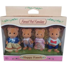 Asitan Toyimoyi Happy Family Ayı Ailesi 4'lü Figür Seti Rol Yapma Oyuncağı Renkli 5-8 cm