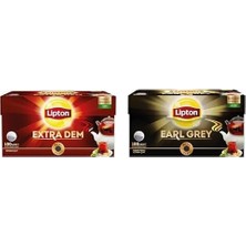 Asitan Extra Dem Demlik Süzen Poşet Siyah Çay 100'LÜ Paket ve Lipton Earl Grey Demlik Süzen Poşet Ber