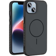 Asitan iPhone 15 Ile Uyumlu Kamera Lens Korumalı Kılıf Magsafe Uyumlu Kablosuz Şarj Özellikli Tea Sil