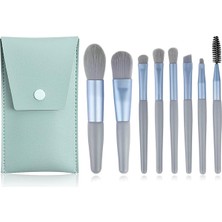 Asitan Makyaj Fırçaları, 8 Pcs Seyahat Seti, Mini Taşınabilir Yumuşak Kıllı Fırça Kiti, Pu Çanta