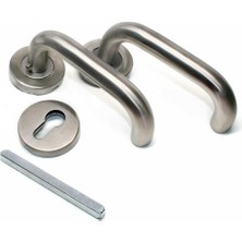 Asitan Arpat 304 Paslanmaz Çelik Baston Rozetli Kapı Kolu, Inox, Yale Uyumlu