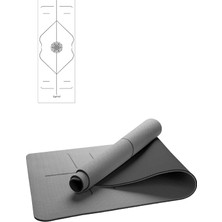Asitan Hizalamalı 6mm Tpe Yoga Matı Pilates Minderi Gri