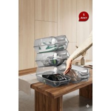 Bauer Tools Hava Alan Füme Kilit Kapak Ünisex Ayakkabı Saklama Kutusu | Modüler Yapı Ayakkabı Depolama -5 Adet