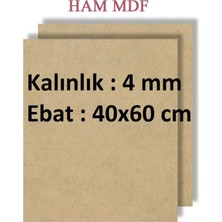 Asitan Mobilreyon 3 Adet Duralit Ham Mdf, 40X60 cm Ebat, 4 mm Kalınlık, Boyama Hobi Resim Altlığı Tuva