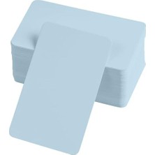 Asitan Boş Kelime Kartları 5x8 cm - 50 Adet Oval Kenarlı / Tabu &amp;amp; Not Kartları - Mavi