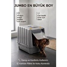 Asitan Jumbo Dev Büyük Boy Kapalı Kedi Tuvaleti, Filtreli ve Kürek Hediyeli, 67,5X47X51 cm - VN11095