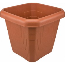 Asitan Kare Dış Mekan Saksısı 43X43X40 cm / Büyük Boy Plastik Bahçe Saksısı / Balkon, Teras, Bahç