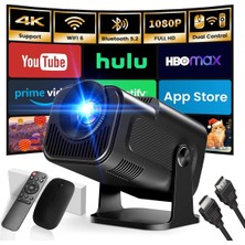 Asitan Gaimoo Mini Projeksiyon, 4K Fhd 1920X1080P, 180° Döndürülebilir, Taşınabilir, Wifi 6 ve Bt 5.2