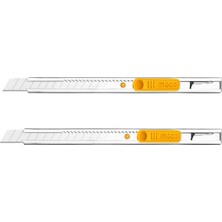 Asitan Ince Maket Bıçağı, Otomatik Kilitli, Paslanmaz Çelik Gövde, 9×80 mm Bıçak, Snap‑off, 132