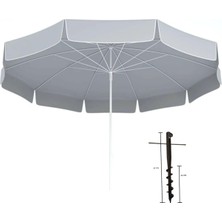 Asitan Plaj Şemsiyesi 200CM Çap, 10 Telli + Şemsiye Sabitleme Kazığı (47 Cm)