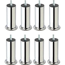 Asitan Mobilya Ayağı, Krom Kaplama Metal Baza Ayağı, Koltuk ve Kanepe Için Civatalı (8 Adet 15 cm 3/8