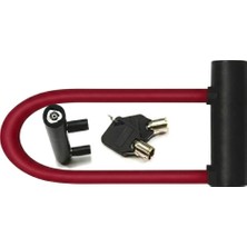 Asitan Motor ve Direksiyon Kilidi, Küçük Boy, U Tipi Güvenlik Kilidi, 2 Anahtarlı (Kırmızı)