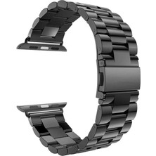 Asitan Apple Watch Ultra Metal Stainless Steel Için Kordon Siyah