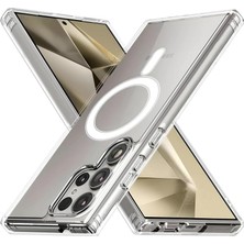 Asitan Samsung Galaxy S23 Ultra Magsafe Uyumlu Şeffaf Kılıf – Manyetik Kablosuz Şarj Destekli, Darbe