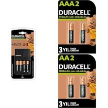 Asitan CEF14 Pil Şarj Cihazı + 2 Aa 1300 Mah ve 2 Aaa 750 Mah Şarj Edilebilir Kalem Piller (4X1300 Aa +