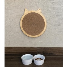 Asitan Minimalist Şık Kedi Tırmalama Tahtası / Doğal Ahşap ve Doğal Jüt Ip / Çevre ve Kedi Dostu