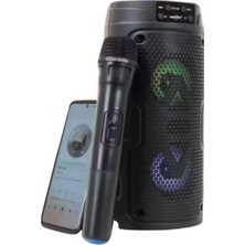 Asitan Teknoloji Gelsin Bluetooth Karaoke Hoparlör, Rgb Işıklı, 29 Cm, Kablosuz Mikrofonlu, Fm Radyo, U