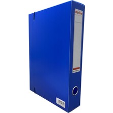 Asitan Arşiv Klasörü 24X5X32CM A4 Için Oluklu Plastik Mavi Lastikli Sırt Etiketli Metal Parmak Halkal�