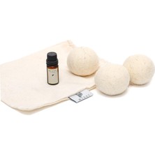 Asitan 3 Adet Yün Çamaşır Kurutma Topu + 10ML Hanımeli Esansı