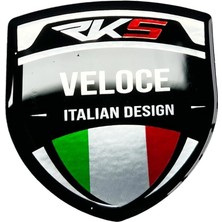 Asitan Rks Veloce 3D Gümüş Arma Sticker Redlinegrafik