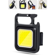 Asitan 4 Mod Şarjlı Anahtarlık El Feneri Mini Boy Karabina Askılı Cob LED Lamba Acil Durum Işığı 4