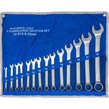 Asitan 6111 Kombine Anahtar Takımı 8-32 mm 14 Parça (Bez Çantalı)