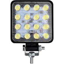 Asitan Astraled Off-Road Kare Çalışma Lambası 16 Led, 48 Watt, 12 Volts, Atv/motosiklet, Siyah - Off Ro