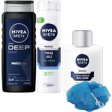 Asitan Men Erkek Deep Dimension Duş Jeli 500ML, Hassas Tıraş Jeli ve Tıraş Sonrası Balsam 100ML, Lif
