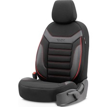 Asitan Individual Design Ortopedik Özel Tasarım Oto Koltuk Kılıfı Tam Set (Siyah-Kırmızı)