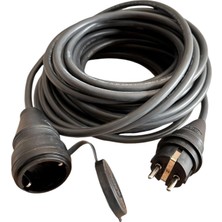 Asitan Evden Elektrikli Araba Şarj Uzatma Kablosu TOPRAKLI%100 Bakır 3x2.5mm (Siyah, 2 Metre)