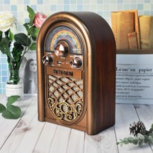 Asitan Retro Radyo Taşınabilir Bluetooth Speaker ve Hoparlör Ahşap Kaplama Klasik Antika Tarzı Iç ve