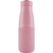 Asitan Pembe 500 ml Paslanmaz Çelik Termos - Silikon Kaplı (Dalga) Okul, Günlük, Kamp, Spor - Pipetli M