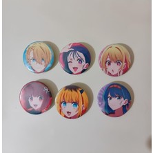 Asitan Ms Major Selection Oshi No Ko Oşi No Ko Anime Buton Rozet 6 Adet 37MM
