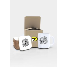 Asitan Kral Yazılı Tipografik Tasarımlı Baskılı Kupa Bardak Seti Eğlenceli Özel Hediye Mug