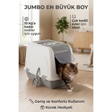 Asitan Flex Jumbo Boy Kedi Tuvaleti, 46X66X52 Cm, Filtreli ve Kum Küreği Hediyeli - VN11102