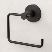 Asitan Siyah Kapaksız Wc Kağıt Aparatı Vidalı Paslanmaz Metal Duvar Tipi Tuvalet Kağıtlık Banyo Aks
