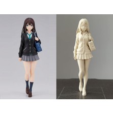 Asitan Anime Girl Figure - Boyanabilir Biblo Dekor Detaylı Tasarım Estetik Anime Kız Figürü - Koleksiy
