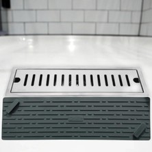 Asitan Tineke Siyah Renk Uzun Model Kötü Koku Önleyici Silikon Mat Banyo Mutfak Lavabo Balkon Gider Tı