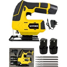 Asitan Alman 12 V 3.0 Ah Li-Ion Çift Akülü Şarjlı Dekupaj Testere (Sarı)