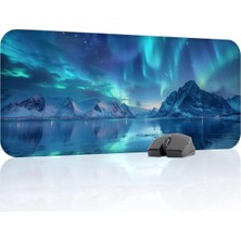 Asitan Aurora Kuzey Işıkları Gaming Mouse Pad Kauçuk Kaymaz Taban Mousepad (V1, 70X30 Xl)