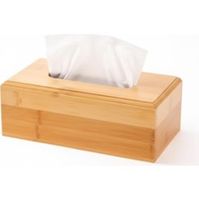 Asitan Bambu Peçetelik / Doğal Bambu Ahşap Masaüstü ve Banyo Peçete Kutusu / Şık, Dayanıklı ve Ç