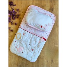 Asitan Tomuycuk 2'li Pembe Kız Bebek Alt Açma Yastıklı Yenidoğan Alt Açma Minderi Organizer Bebek Yat