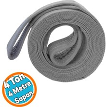 Asitan Sapan Polyester Spanzet 4 Ton 4 Metre Gri Sağlam Yük Kaldırma Taşıma Indirme Halat