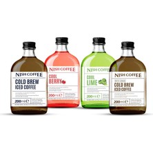 Asitan Coffee Cold Brew 4'lü Set (Şekerli-Şekersiz-Berry-Lime) 4X200 ml - Cam Şişe