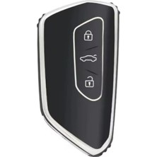 Asitan Autohan Keys Golf 8, Caddy, Leon Cupra, Formenter Için Nano Anahtar Kılıfı, Siyah Gümüş Renk