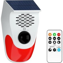 Asitan Solar Sesli Işıklı Alarm Sistemi 120DB Hareket Sensörlü Kablosuz Güvenlik Alarmı Uzaktan Kuma