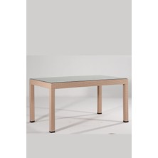 Asitan Rattan 90X150 Camlı Cappucino Masa - Bahçe&balkon&teras