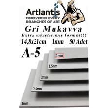 Asitan A5 Mukavva Gri 1.0mm 50 Adet 1 Paket 14,8X21 cm A-5 Mukavva 1,0 mm Kalınlığında A-5 Mukavva