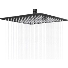 Asitan Fause Tepe Duş Başlığı Kare Slim 304 Metal 30X30 cm KTD103 (Mat Siyah)